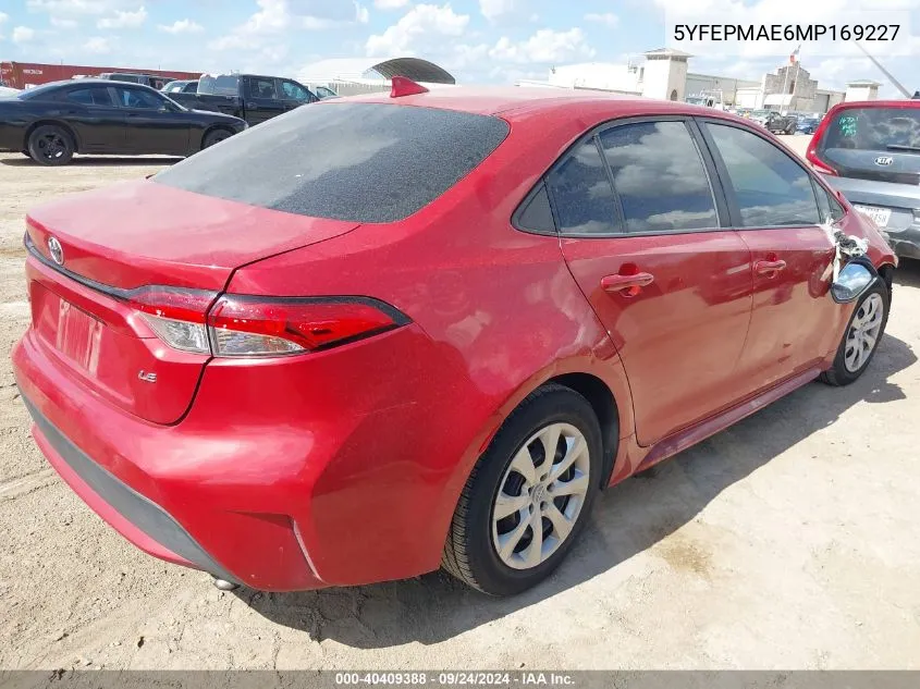 5YFEPMAE6MP169227 2021 Toyota Corolla Le