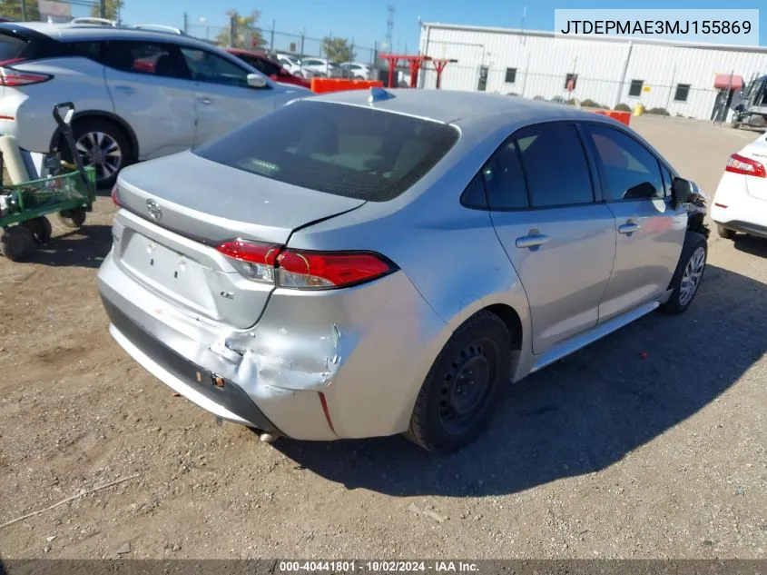 2021 Toyota Corolla Le VIN: JTDEPMAE3MJ155869 Lot: 40441801