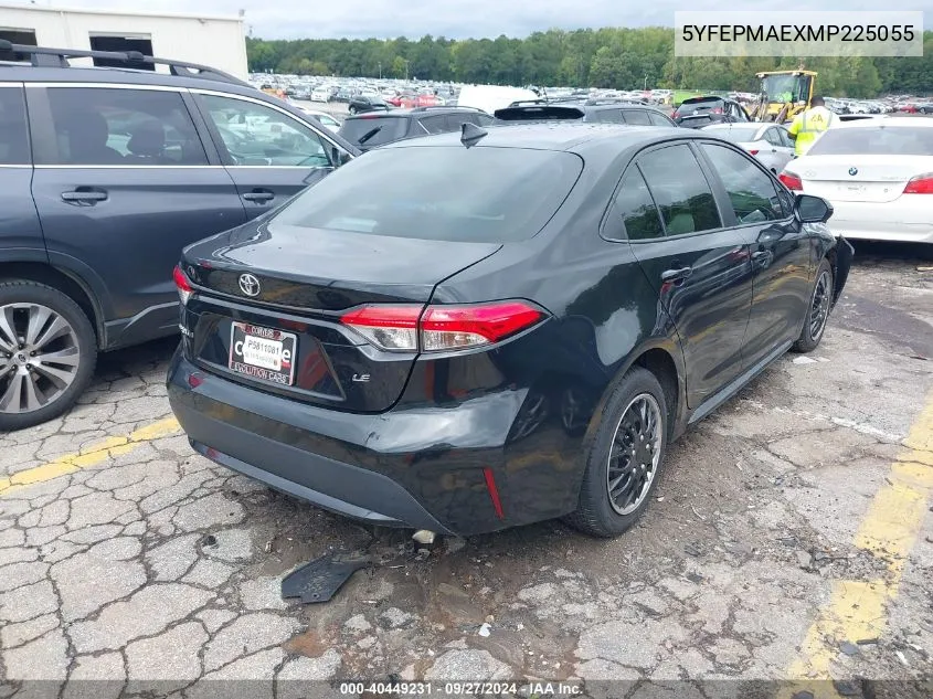 2021 Toyota Corolla Le VIN: 5YFEPMAEXMP225055 Lot: 40449231