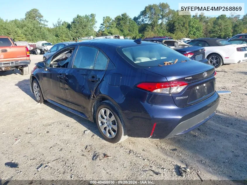 5YFEPMAE4MP268869 2021 Toyota Corolla Le