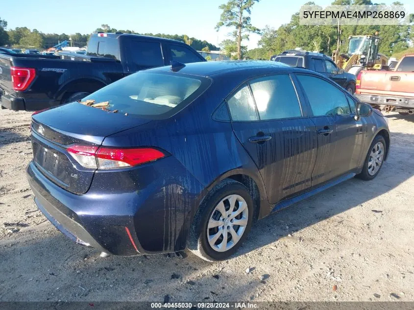 2021 Toyota Corolla Le VIN: 5YFEPMAE4MP268869 Lot: 40455030