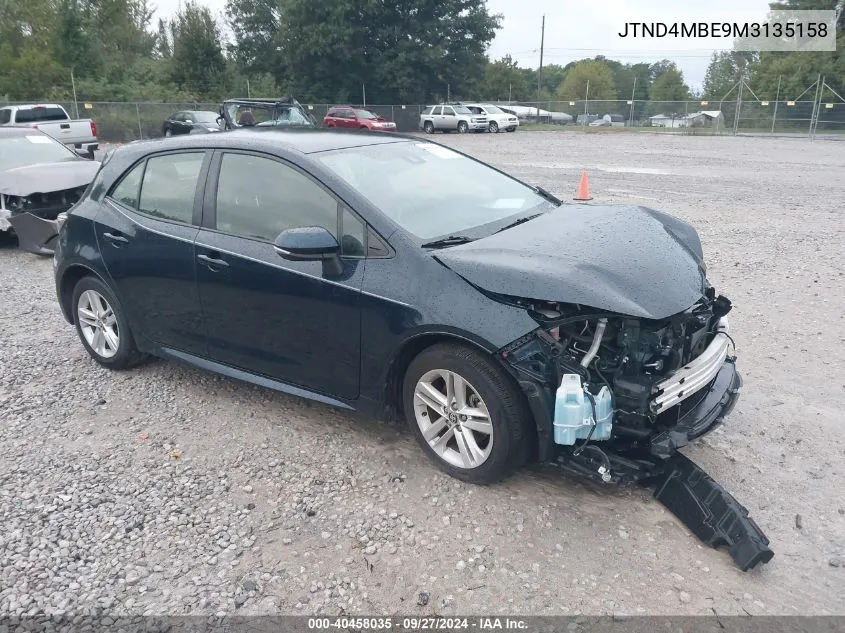 2021 Toyota Corolla Se VIN: JTND4MBE9M3135158 Lot: 40458035