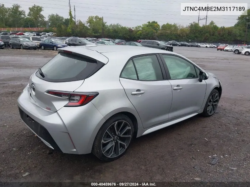 2021 Toyota Corolla Xse VIN: JTNC4MBE2M3117189 Lot: 40459676