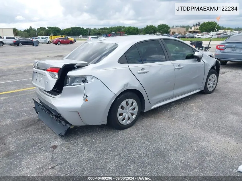 2021 Toyota Corolla L VIN: JTDDPMAEXMJ122234 Lot: 40469296