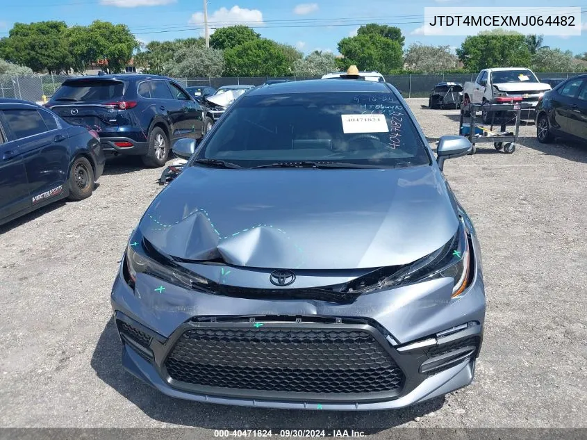 2021 Toyota Corolla Xse VIN: JTDT4MCEXMJ064482 Lot: 40471824