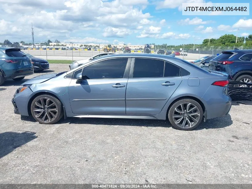 2021 Toyota Corolla Xse VIN: JTDT4MCEXMJ064482 Lot: 40471824