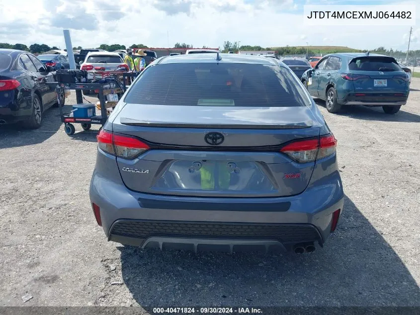 2021 Toyota Corolla Xse VIN: JTDT4MCEXMJ064482 Lot: 40471824