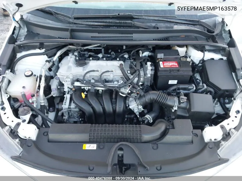 5YFEPMAE5MP163578 2021 Toyota Corolla Le