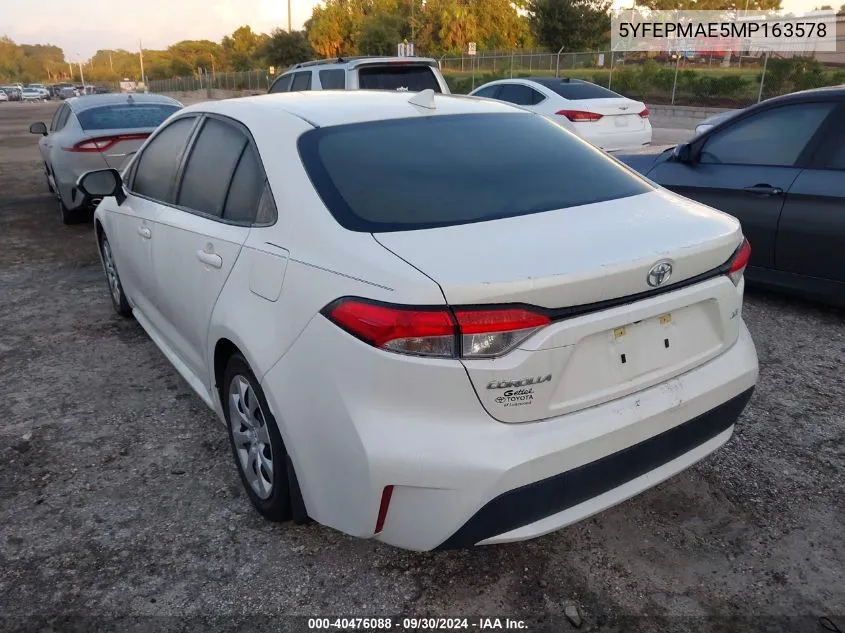 5YFEPMAE5MP163578 2021 Toyota Corolla Le