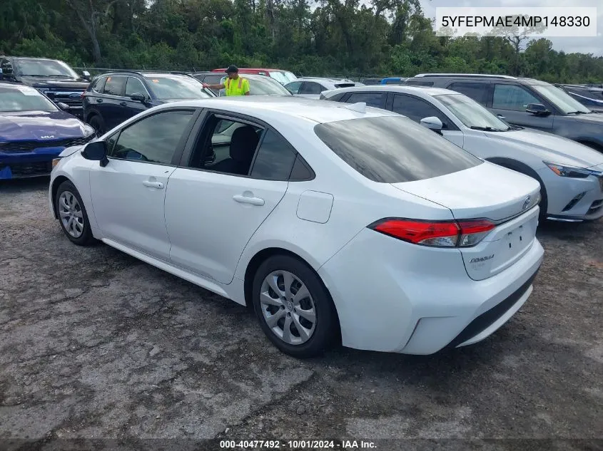 5YFEPMAE4MP148330 2021 Toyota Corolla Le