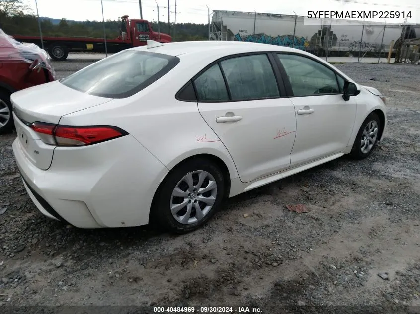 2021 Toyota Corolla Le VIN: 5YFEPMAEXMP225914 Lot: 40484969