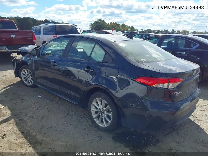 JTDVPMAE6MJ134398 2021 Toyota Corolla Le