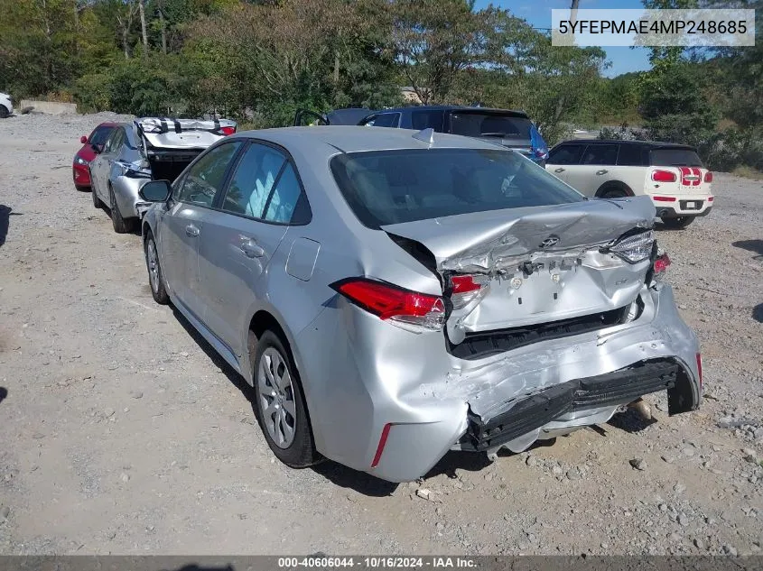 5YFEPMAE4MP248685 2021 Toyota Corolla Le