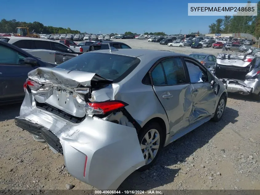 5YFEPMAE4MP248685 2021 Toyota Corolla Le