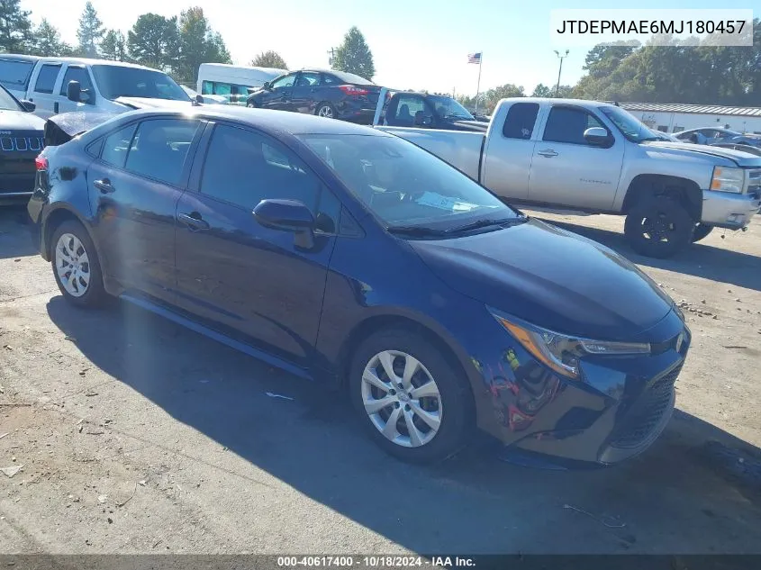 JTDEPMAE6MJ180457 2021 Toyota Corolla Le