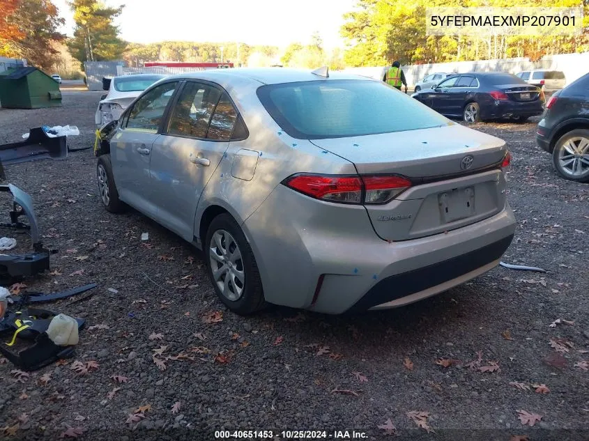 2021 Toyota Corolla Le VIN: 5YFEPMAEXMP207901 Lot: 40651453