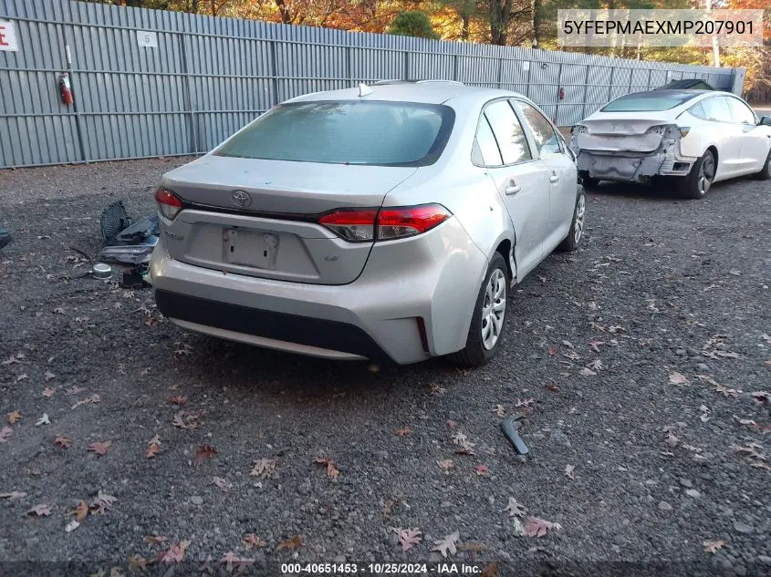 2021 Toyota Corolla Le VIN: 5YFEPMAEXMP207901 Lot: 40651453