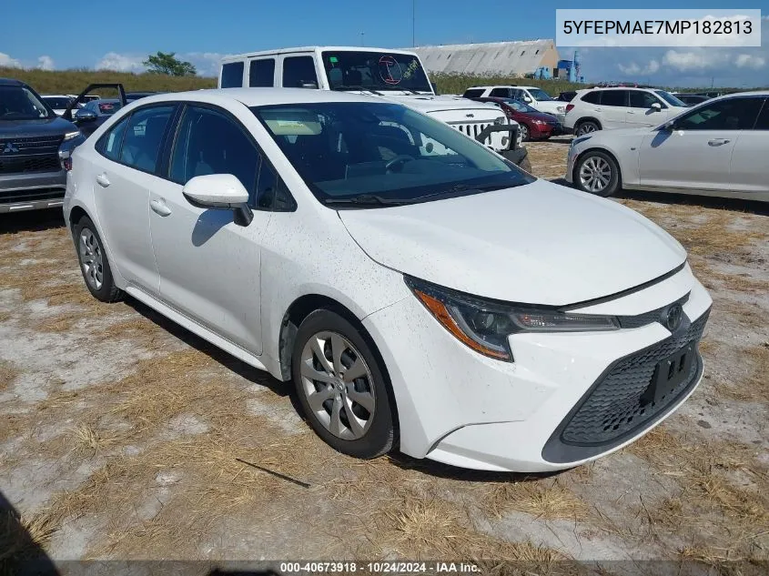 2021 Toyota Corolla Le VIN: 5YFEPMAE7MP182813 Lot: 40673918