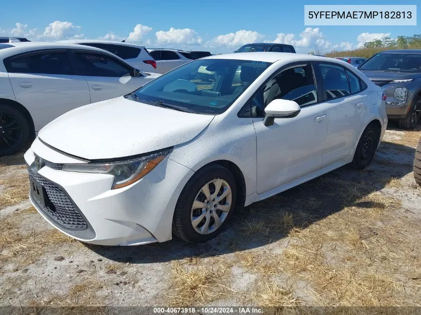 5YFEPMAE7MP182813 2021 Toyota Corolla Le