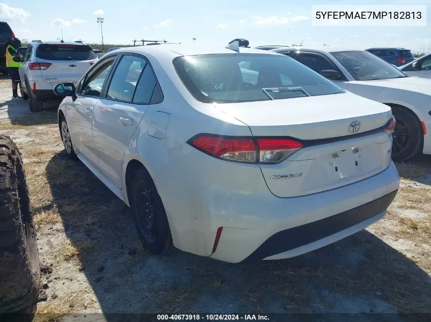 2021 Toyota Corolla Le VIN: 5YFEPMAE7MP182813 Lot: 40673918