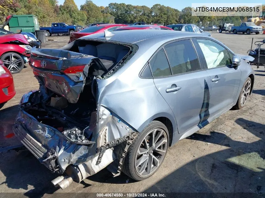 2021 Toyota Corolla Se VIN: JTDS4MCE3MJ068515 Lot: 40674550