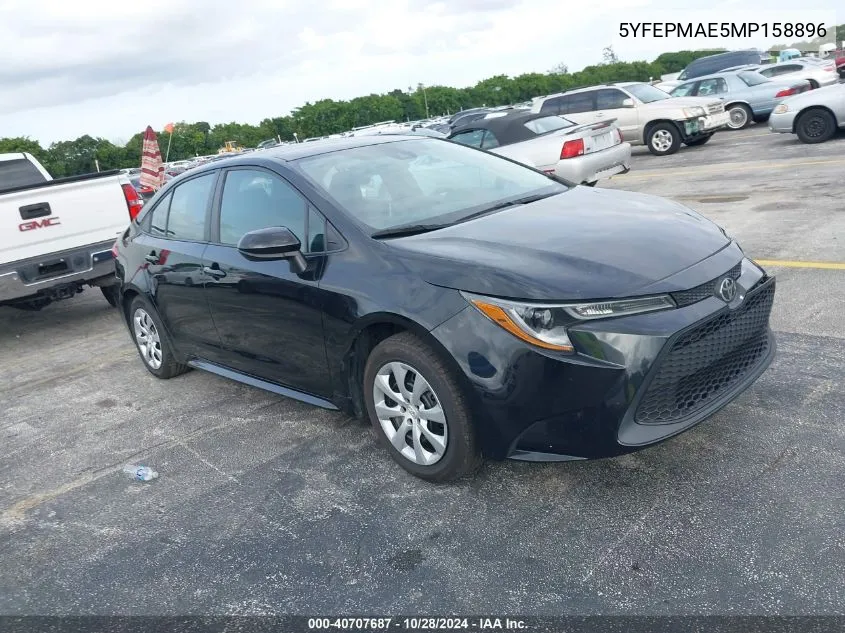 2021 Toyota Corolla Le VIN: 5YFEPMAE5MP158896 Lot: 40707687