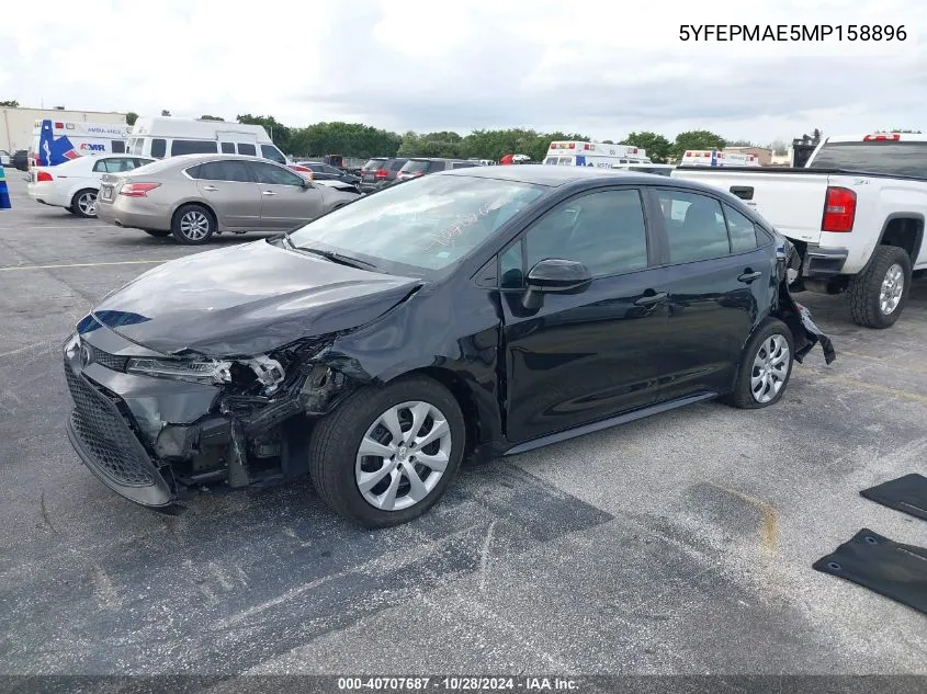 2021 Toyota Corolla Le VIN: 5YFEPMAE5MP158896 Lot: 40707687