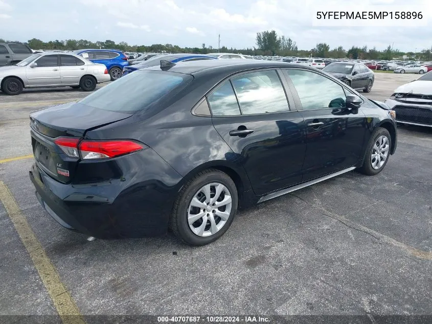 2021 Toyota Corolla Le VIN: 5YFEPMAE5MP158896 Lot: 40707687