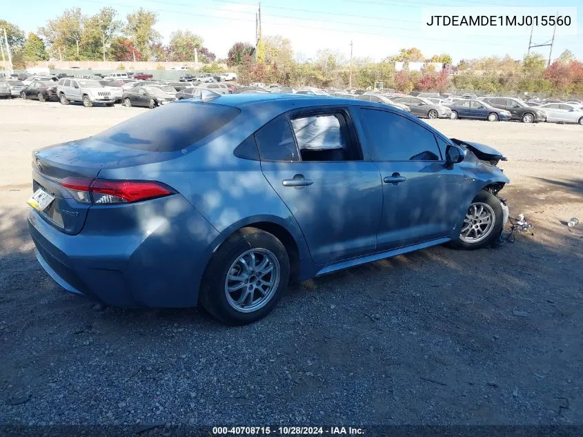 2021 Toyota Corolla Le VIN: JTDEAMDE1MJ015560 Lot: 40708715