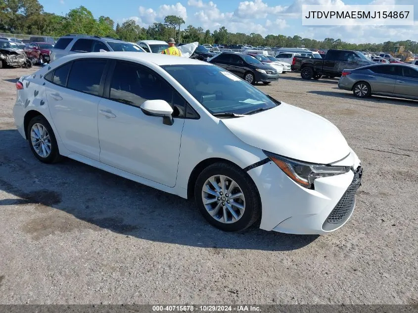 JTDVPMAE5MJ154867 2021 Toyota Corolla Le