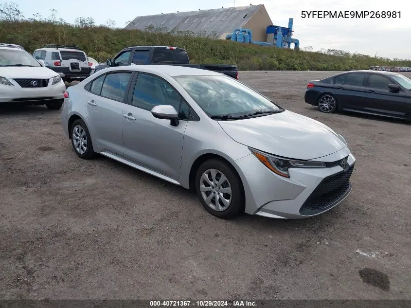 5YFEPMAE9MP268981 2021 Toyota Corolla Le