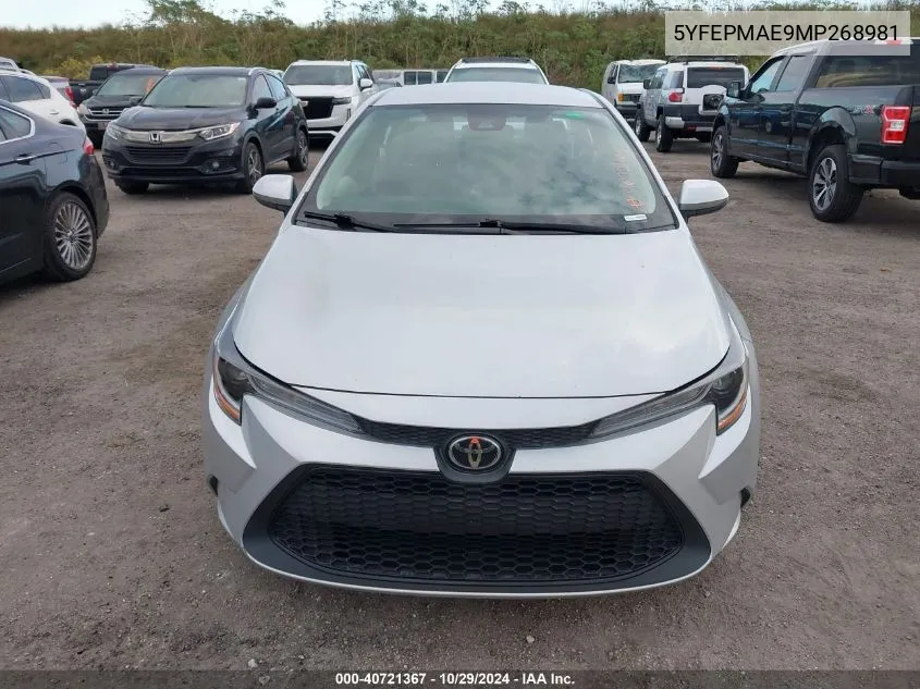 5YFEPMAE9MP268981 2021 Toyota Corolla Le