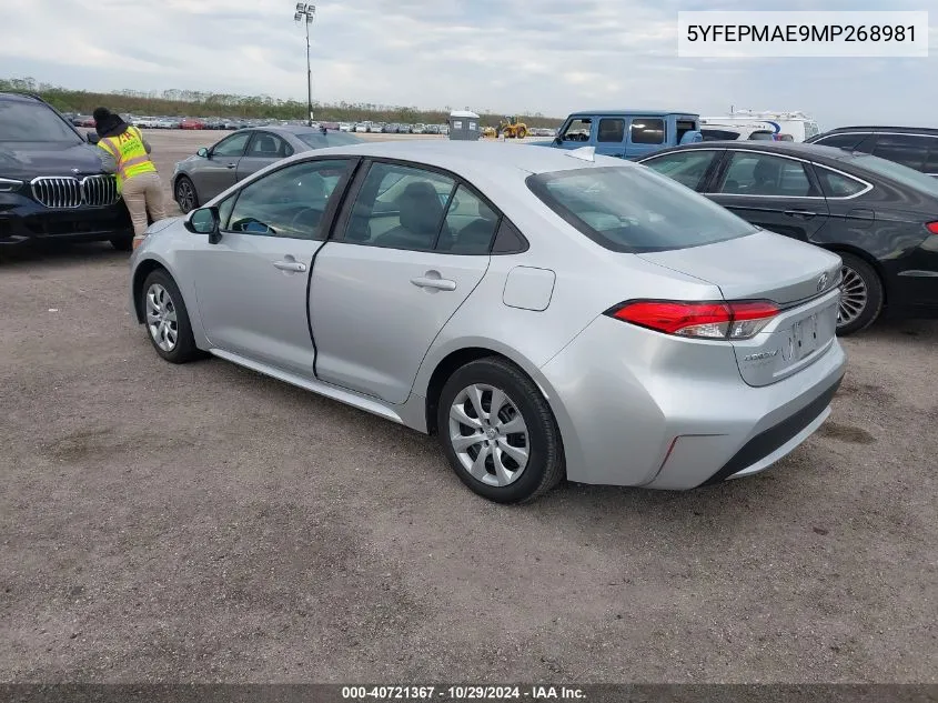 5YFEPMAE9MP268981 2021 Toyota Corolla Le