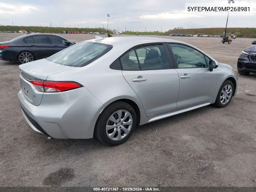 5YFEPMAE9MP268981 2021 Toyota Corolla Le