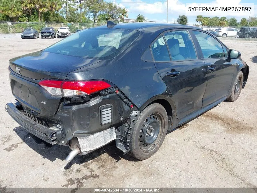 2021 Toyota Corolla Le VIN: 5YFEPMAE4MP267897 Lot: 40742534