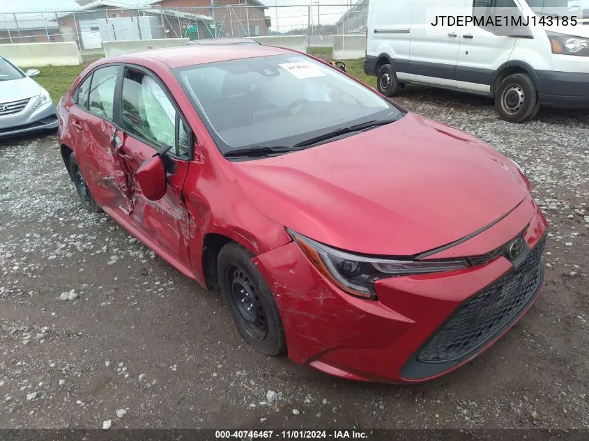 JTDEPMAE1MJ143185 2021 Toyota Corolla Le