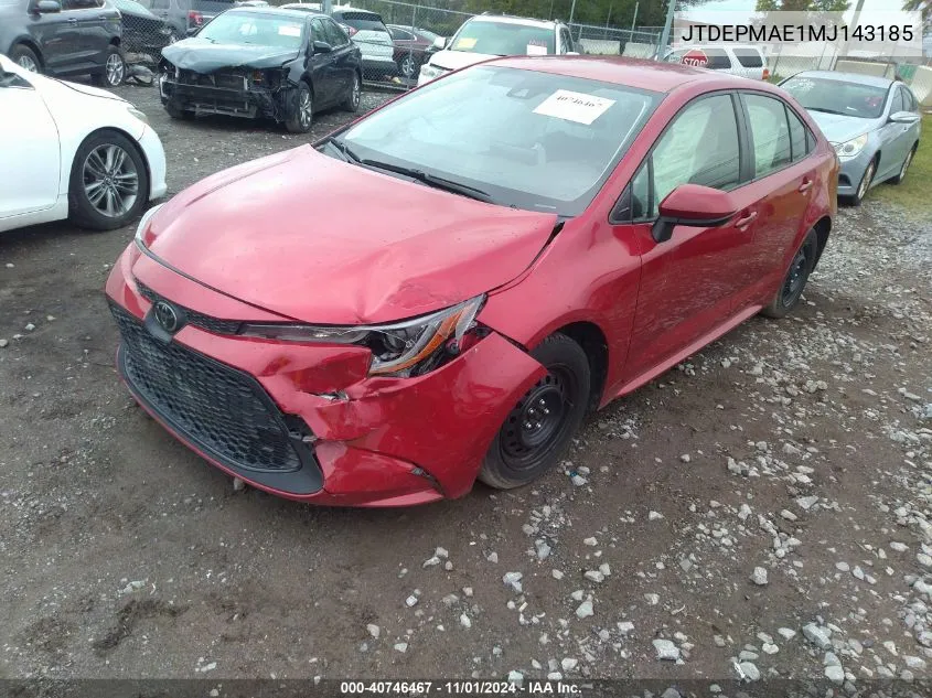 JTDEPMAE1MJ143185 2021 Toyota Corolla Le