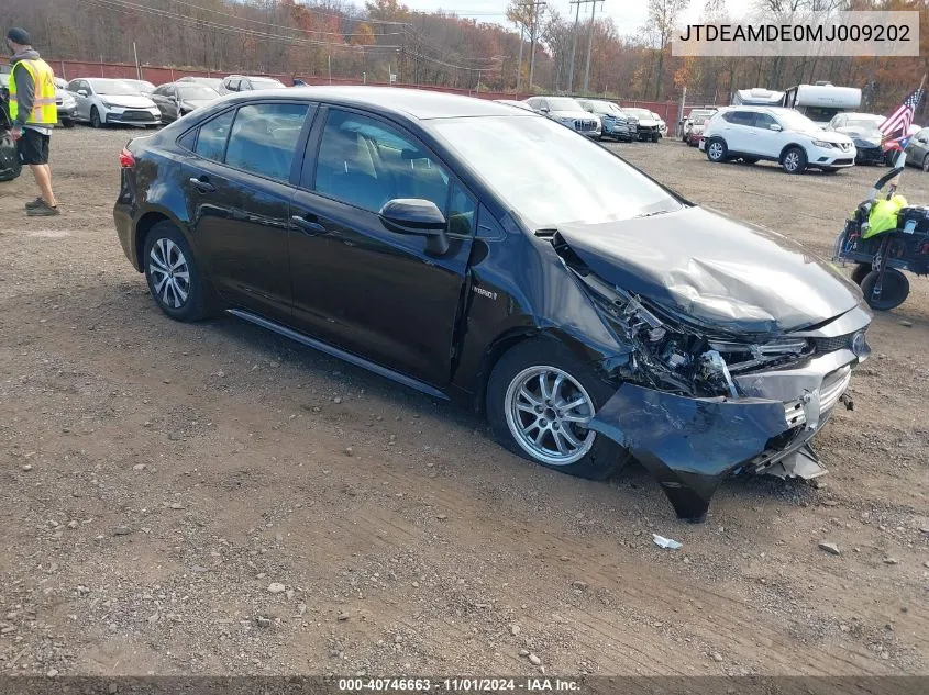 2021 Toyota Corolla Hybrid Le VIN: JTDEAMDE0MJ009202 Lot: 40746663