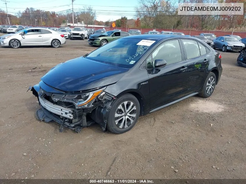 2021 Toyota Corolla Hybrid Le VIN: JTDEAMDE0MJ009202 Lot: 40746663