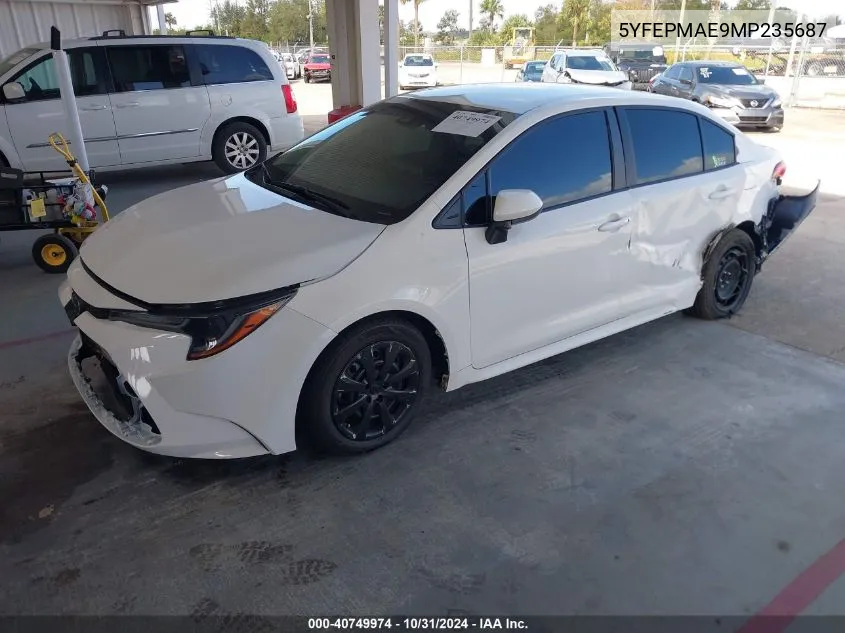 2021 Toyota Corolla Le VIN: 5YFEPMAE9MP235687 Lot: 40749974