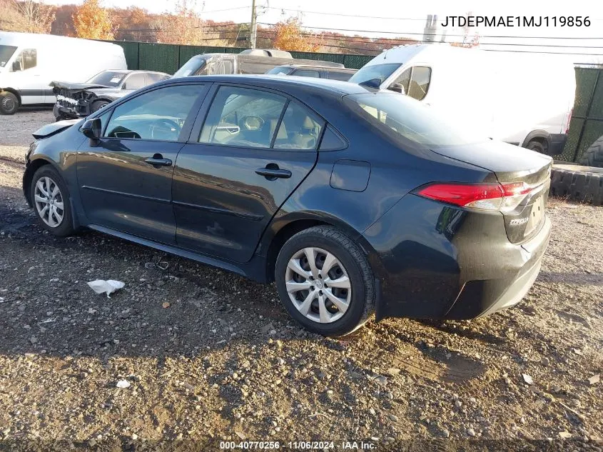 2021 Toyota Corolla Le VIN: JTDEPMAE1MJ119856 Lot: 40770256