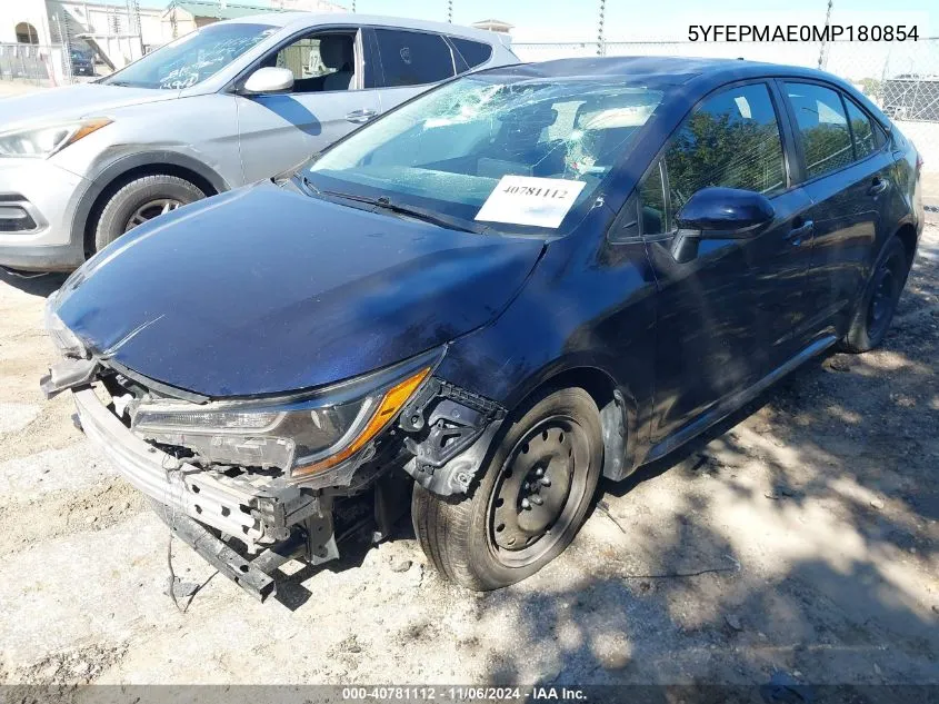 2021 Toyota Corolla Le VIN: 5YFEPMAE0MP180854 Lot: 40781112