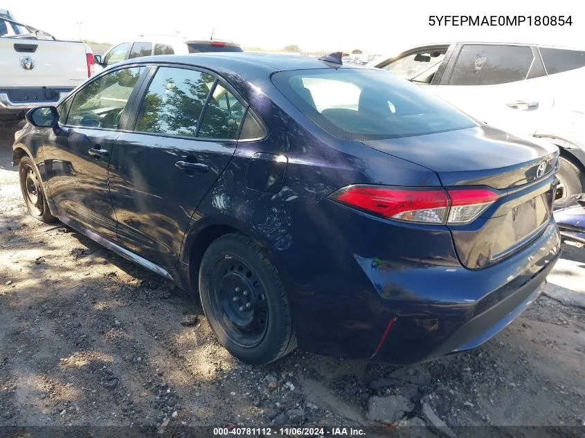 2021 Toyota Corolla Le VIN: 5YFEPMAE0MP180854 Lot: 40781112