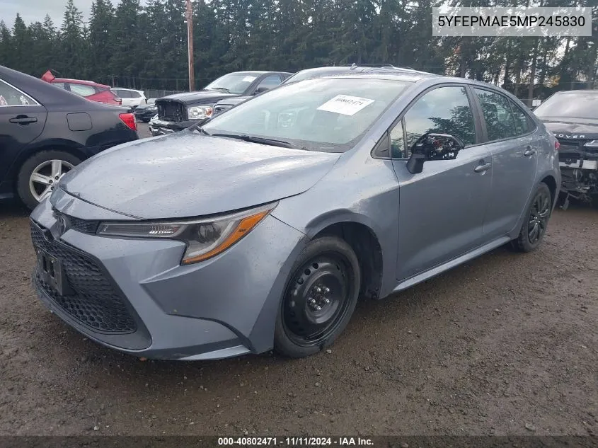 2021 Toyota Corolla Le VIN: 5YFEPMAE5MP245830 Lot: 40802471