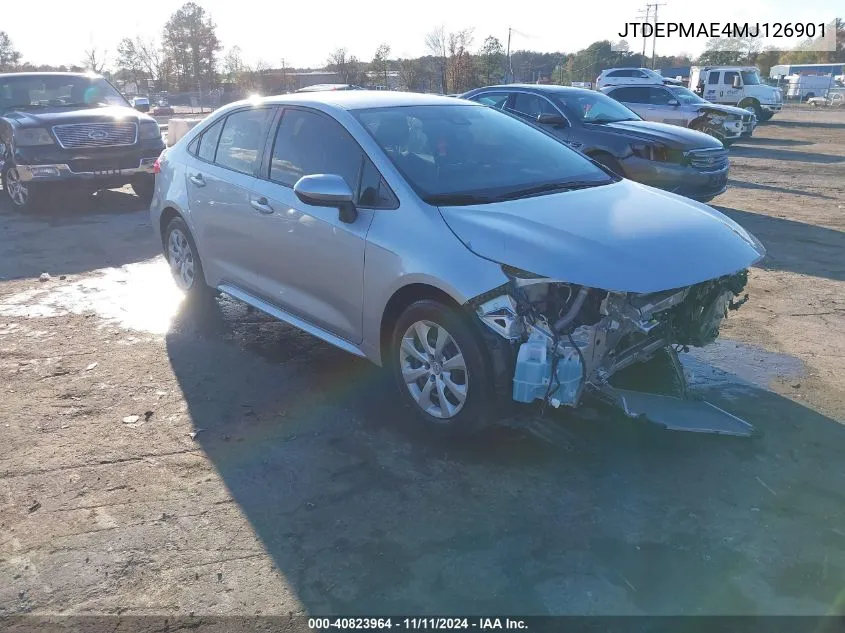 2021 Toyota Corolla Le VIN: JTDEPMAE4MJ126901 Lot: 40823964