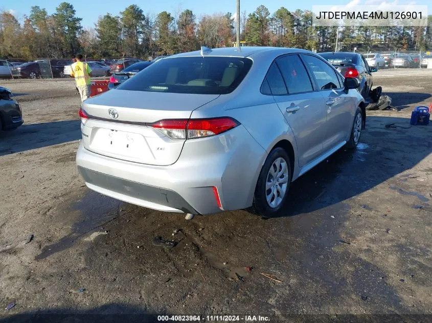 2021 Toyota Corolla Le VIN: JTDEPMAE4MJ126901 Lot: 40823964