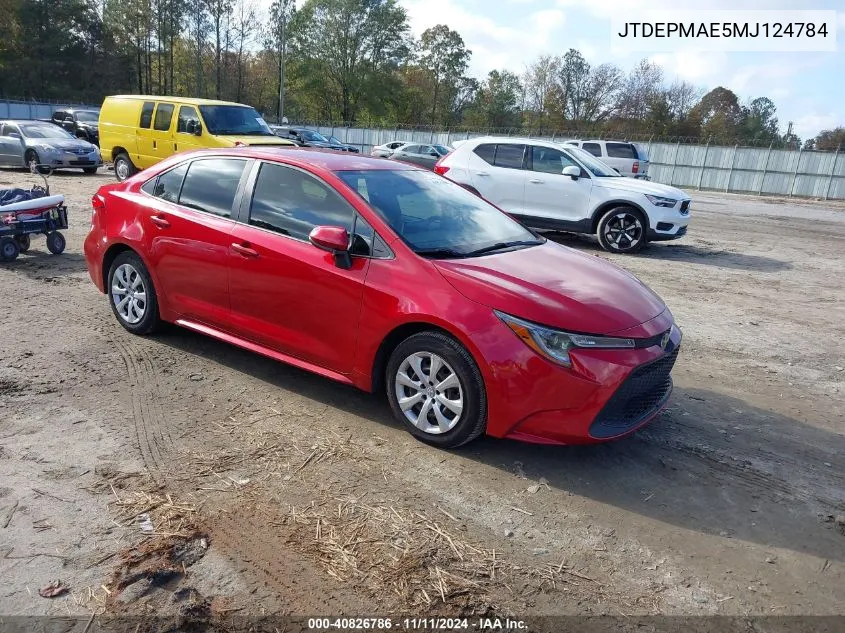 2021 Toyota Corolla Le VIN: JTDEPMAE5MJ124784 Lot: 40826786