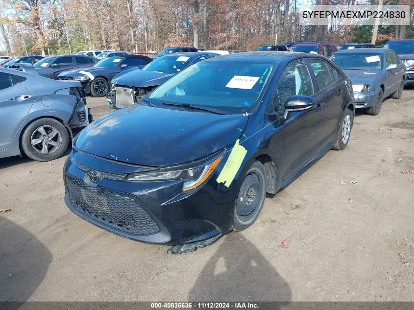 2021 Toyota Corolla Le VIN: 5YFEPMAEXMP224830 Lot: 40835636