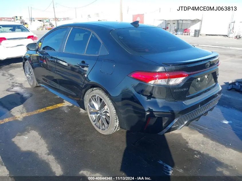 2021 Toyota Corolla Se VIN: JTDP4MCE0MJ063813 Lot: 40844348