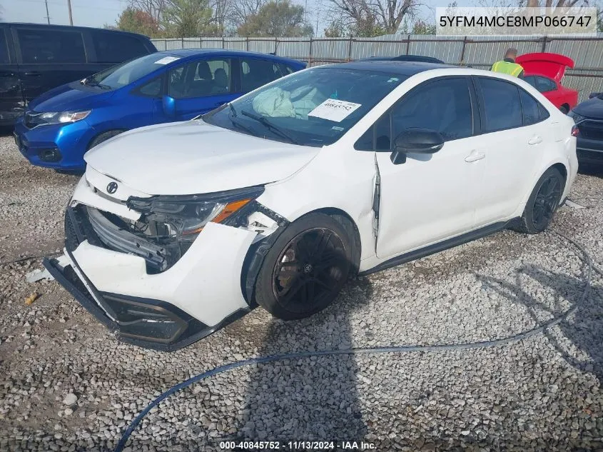 2021 Toyota Corolla Se Apex Edition VIN: 5YFM4MCE8MP066747 Lot: 40845752